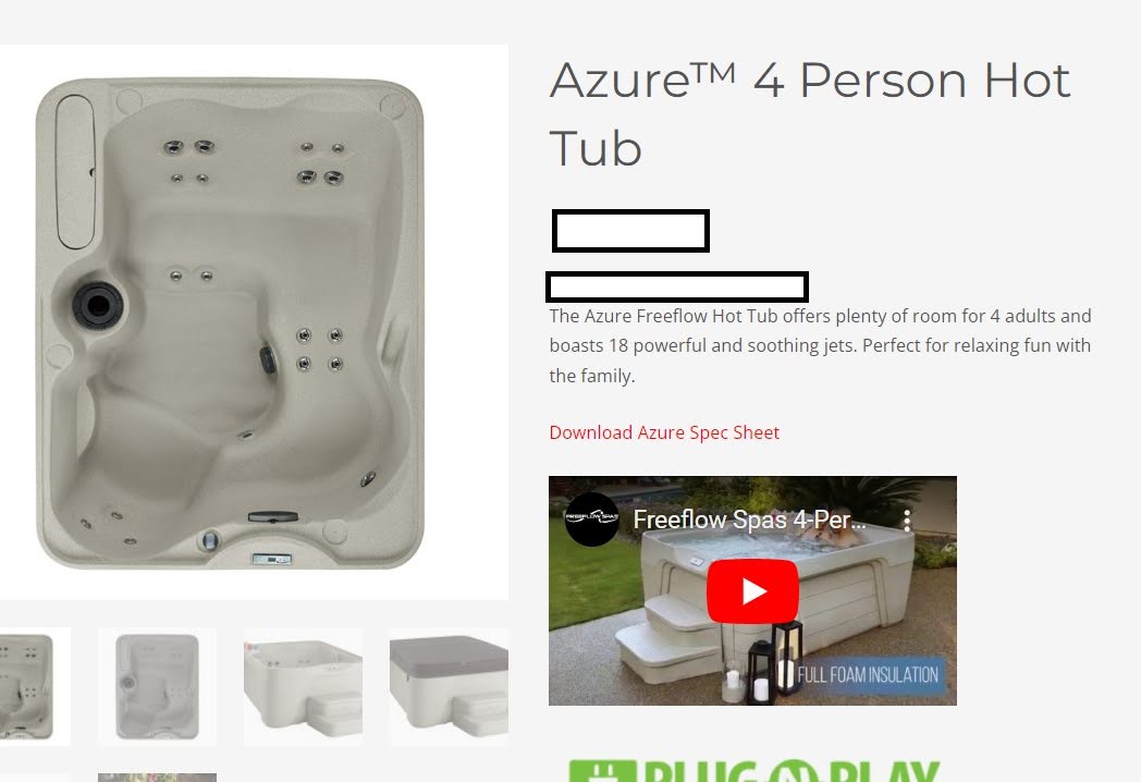 Freeflow Azure Plug and Play Used Hot Tub for Sale £1995 Hot Tubs For