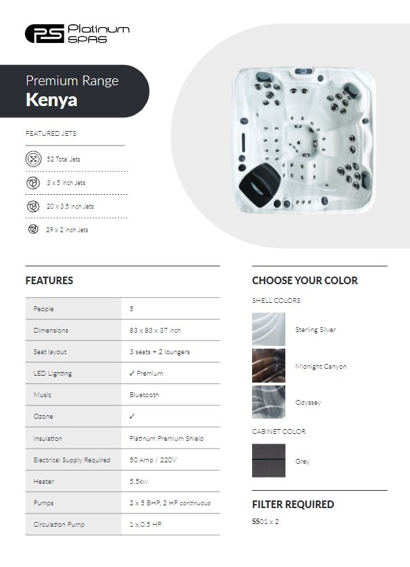 Platinum Spas Kenya used hot tub for sale £3295